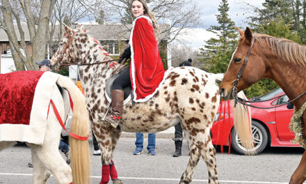 Large crowd gathers in Russell to greet Santa